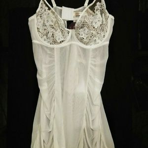 Lane Bryant Cacique White Teddy w/ Matching Thong